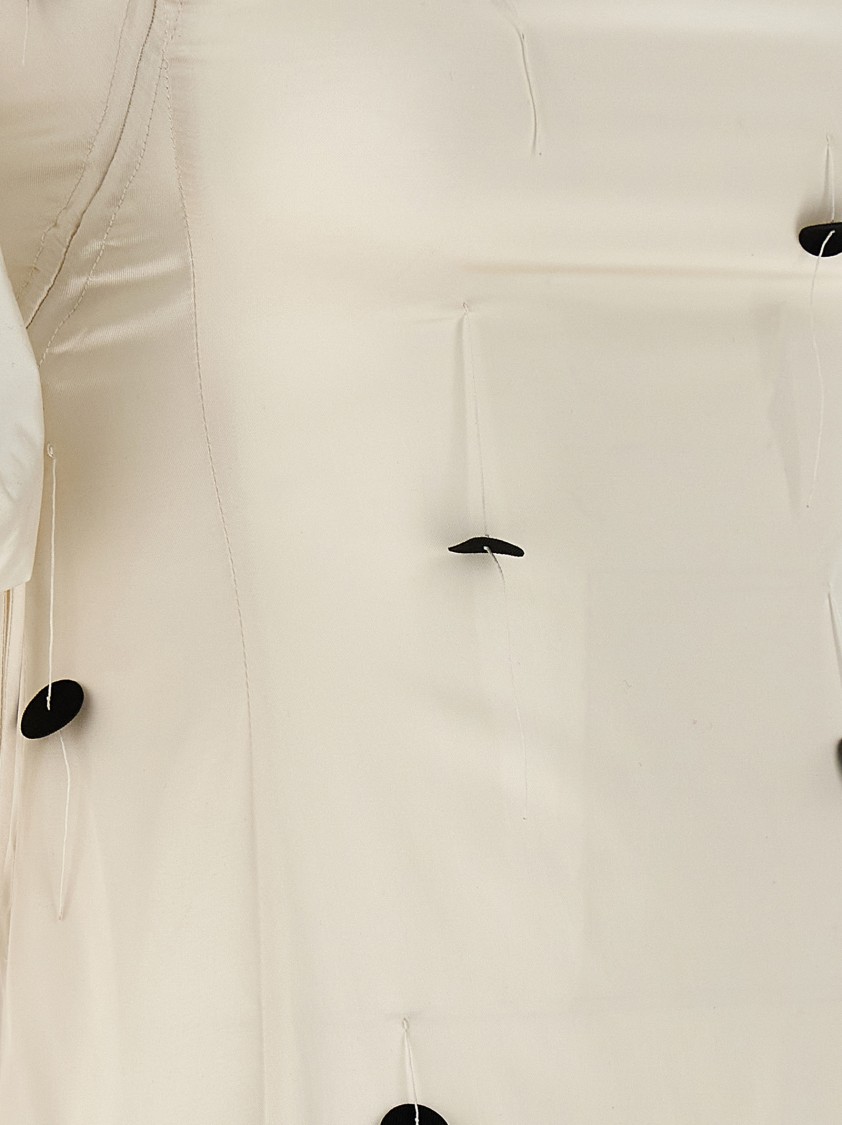 Jacquemus Beloved Off-shoulder Midi Dress With Button Embellishments In Neutral