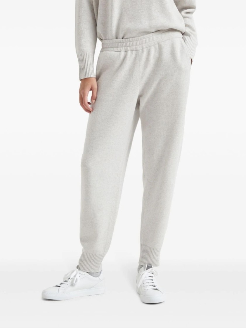 Brunello Cucinelli Relaxed Fit Trousers With Tapered Legs In Neutral