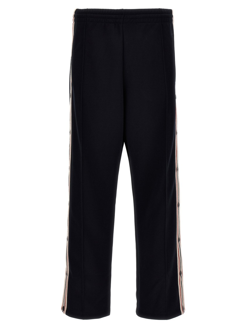 Golden Goose Wide Leg Joggers With Contrast Side Bands In Black