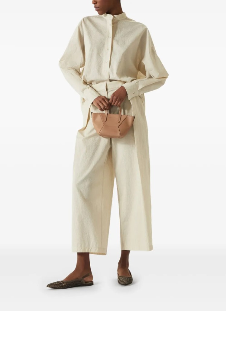 Brunello Cucinelli Wide-leg Trousers With High Waist In White