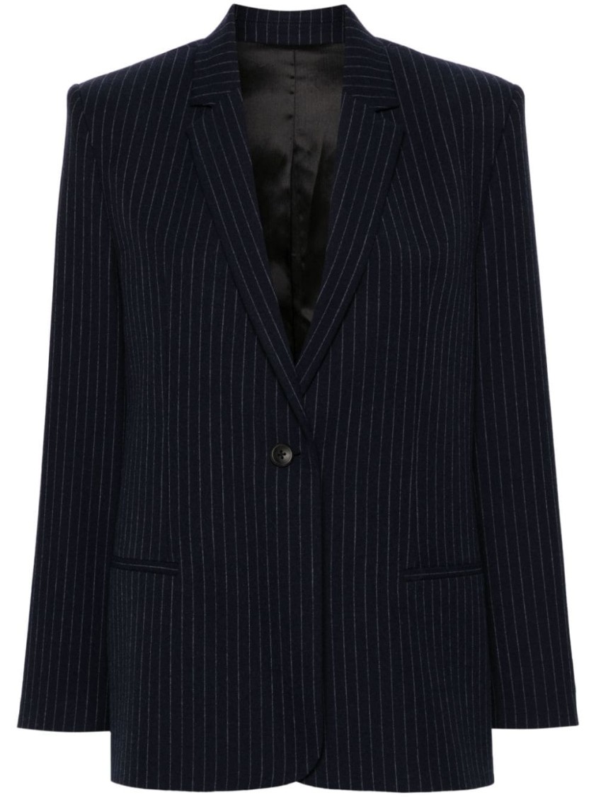 Calvin Klein Pinstripe Blazer In Black