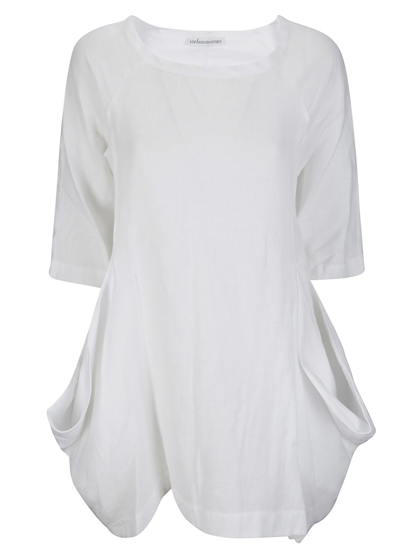 Stefano Mortari Flowing Linen Tunic In Neutral