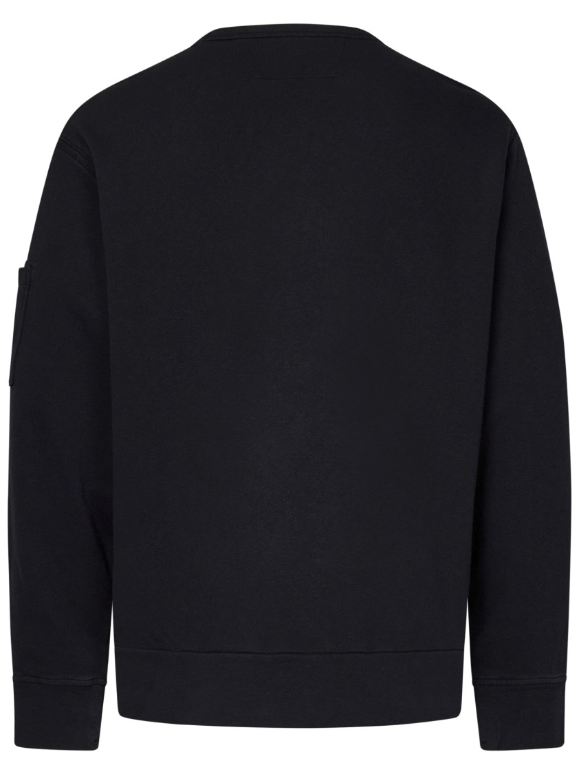 Shop C.p. Company Midnight Blue Crewneck Sweatshirt With Lens Detail