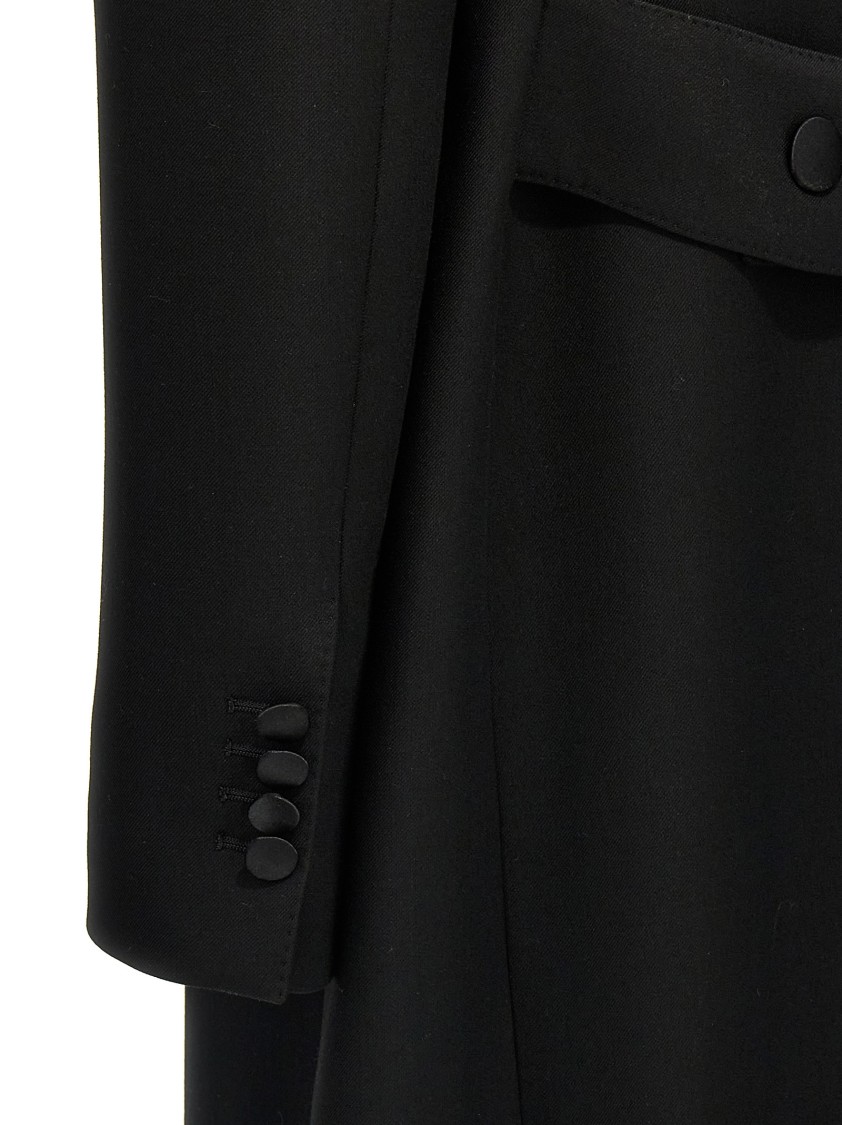Dolce & Gabbana Long Tuxedo Coat Coats And Trench Coats Black In Black
