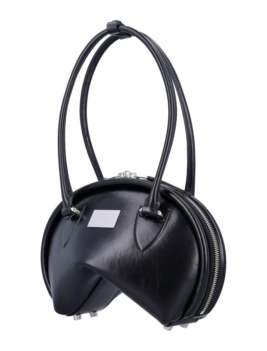 Acne Studios Small Bowlina Leather Shoulder Bag In Black