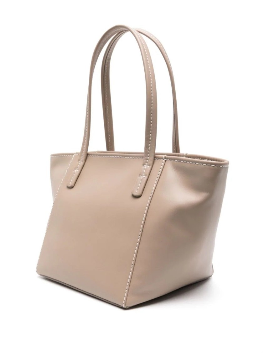 By Far Taupe Leather Handbag In Neutral