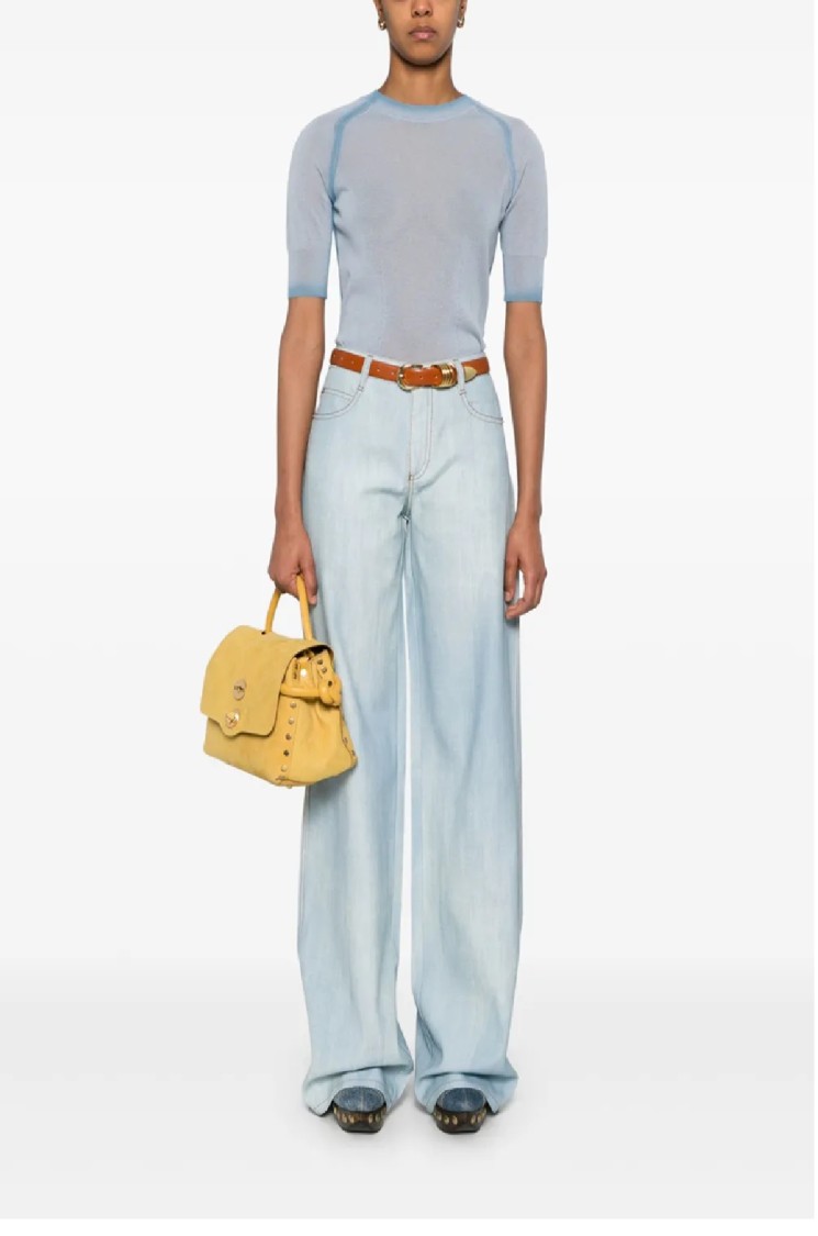 Ermanno Scervino High-waist Wide-leg Denim Jeans In Blue