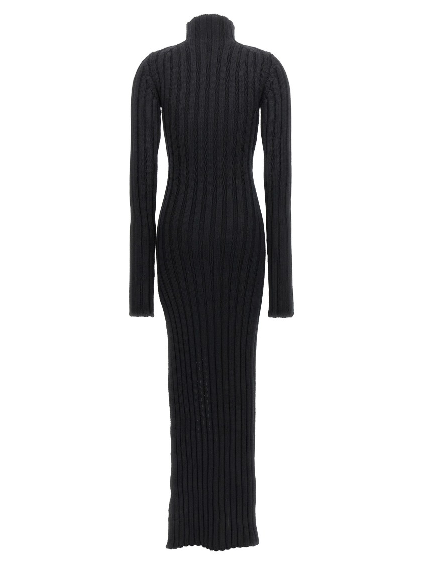 Ann Demeulemeester Cyntia Long Asymmetric High Neck Sweater In Black