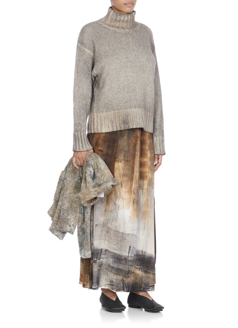 Avant Toi Cashmere Blend High Neck Sweater In Brown