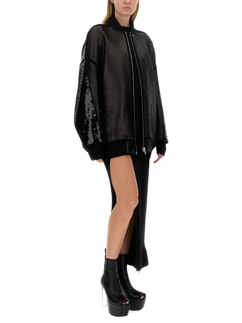 Rick Owens Relaxed Fit Bomber Jacket In Black