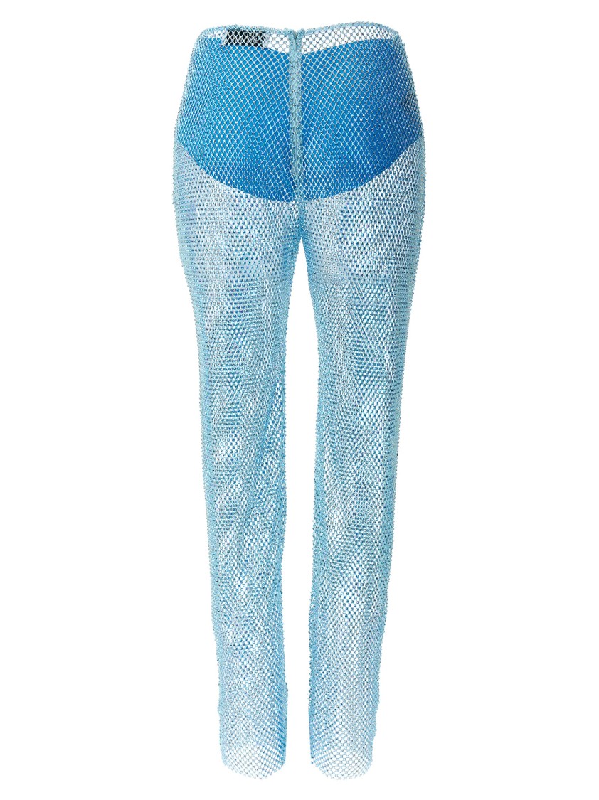 Giuseppe Di Morabito Light Blue Sequin Appliques Pants In Blue