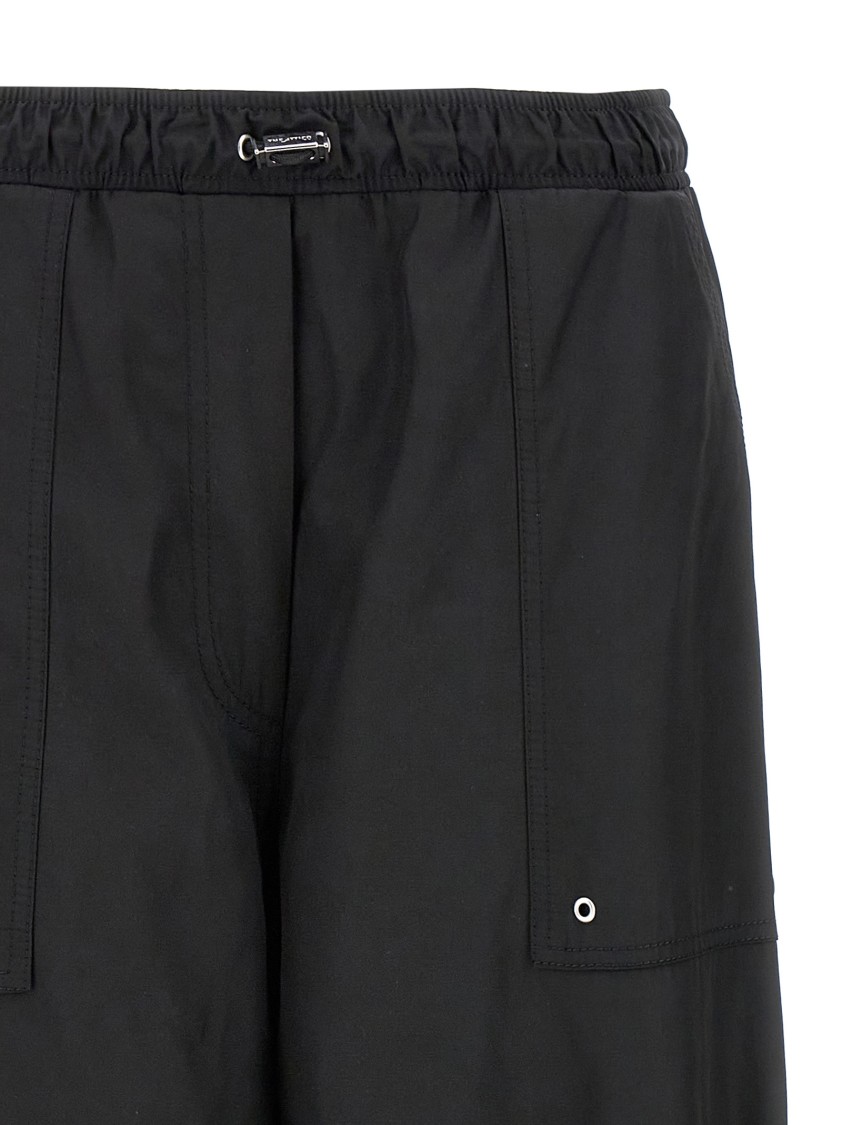 Attico Relaxed-fit Black Pants With Adjustable Drawstring In Black