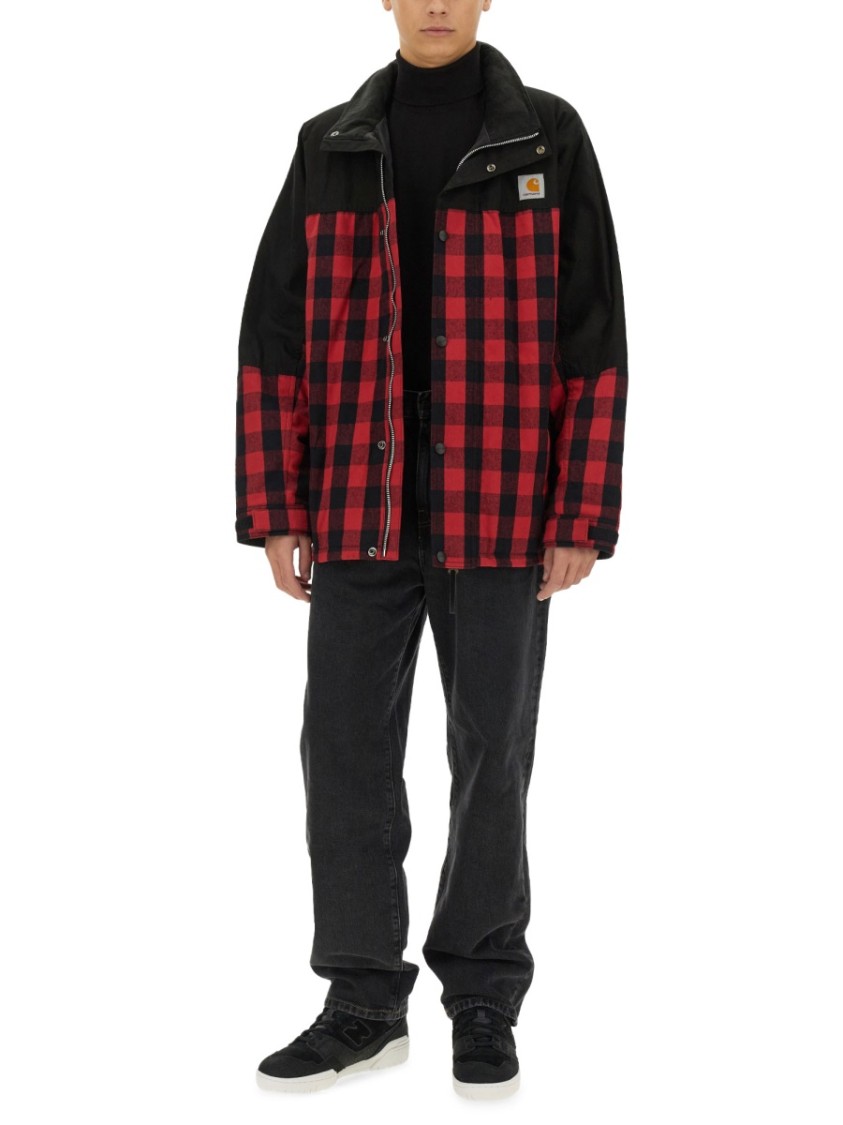 Shop Junya Watanabe Checkered Cotton Jacket In Black