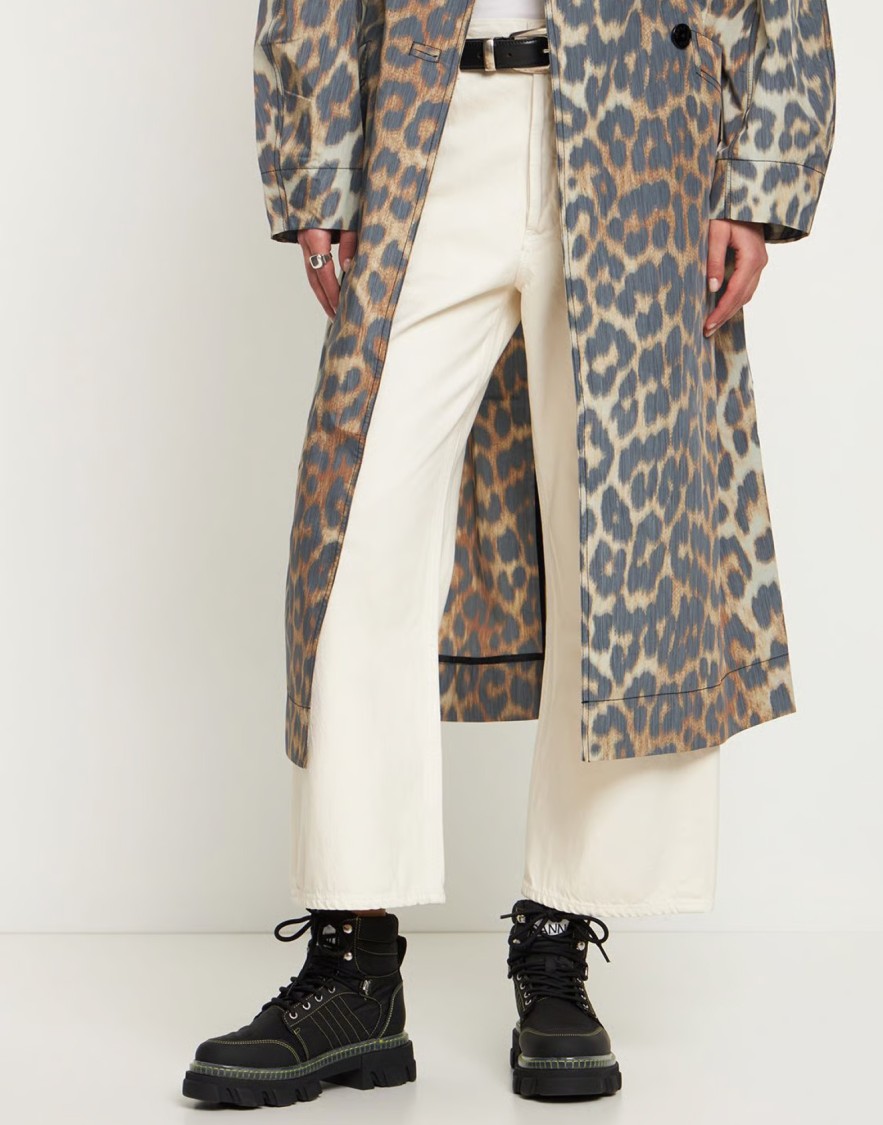 Ganni Cheetah Print Hiking Boots Ganni Animal Print Hiking Boots