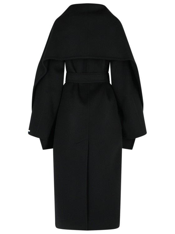 ダウンジャケット・コート Sportmax Black Virgin Wool Coat With Scarf Neckline Sportmax Black Virgin Wool Coat With Scarf Neckline | THE LIST