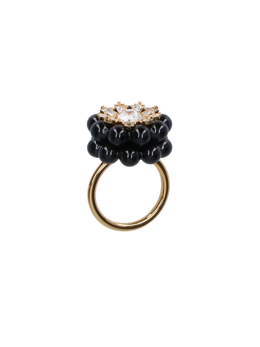 Celine Céline "mûre Heirlooms" Rhinestone Ring Gold-tone In Gold