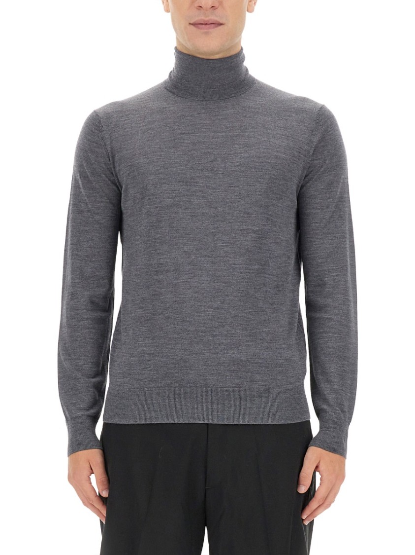 Ballantyne Classic Grey Wool Turtleneck Jumper