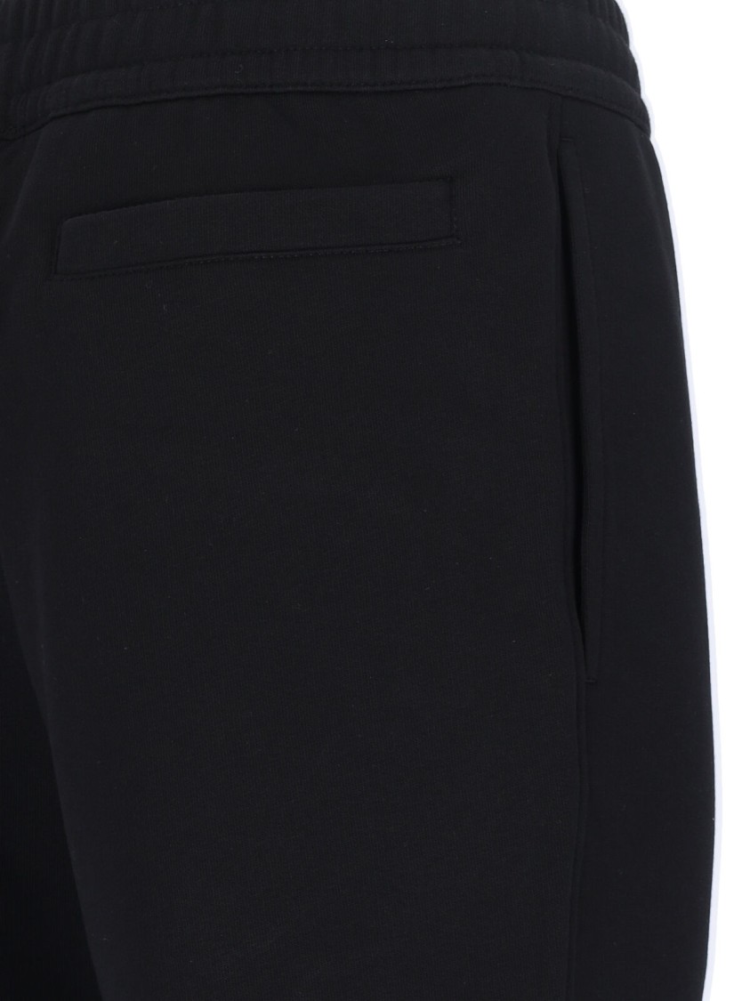 Burberry Black Pants With Elastic Waist And Logo Lettering On The Side In Cotton Man