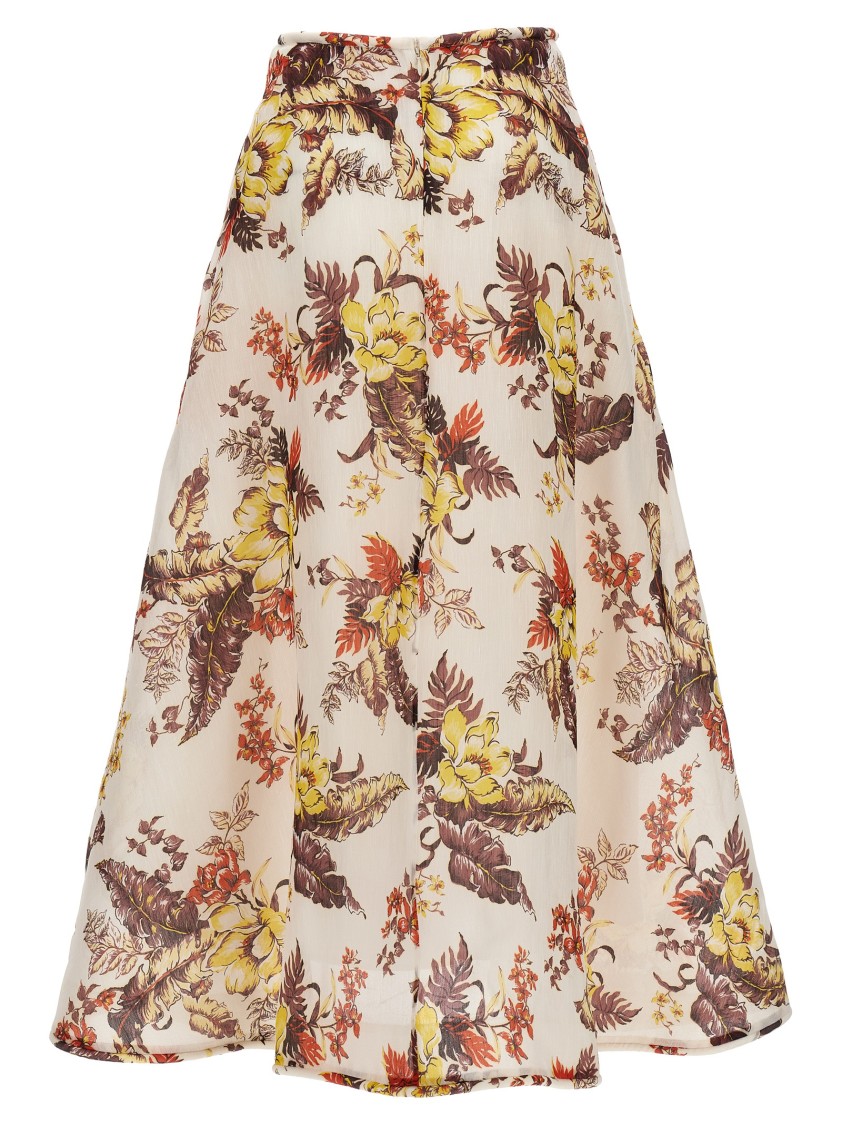 Zimmermann Jupe Midi À Motif In White