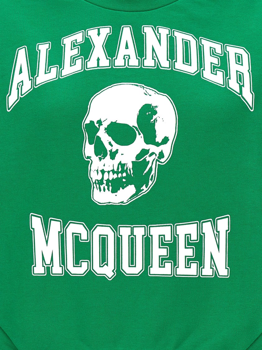 Alexander Mcqueen Mcqueen 'varsity Skull' Sweatshirt In Green
