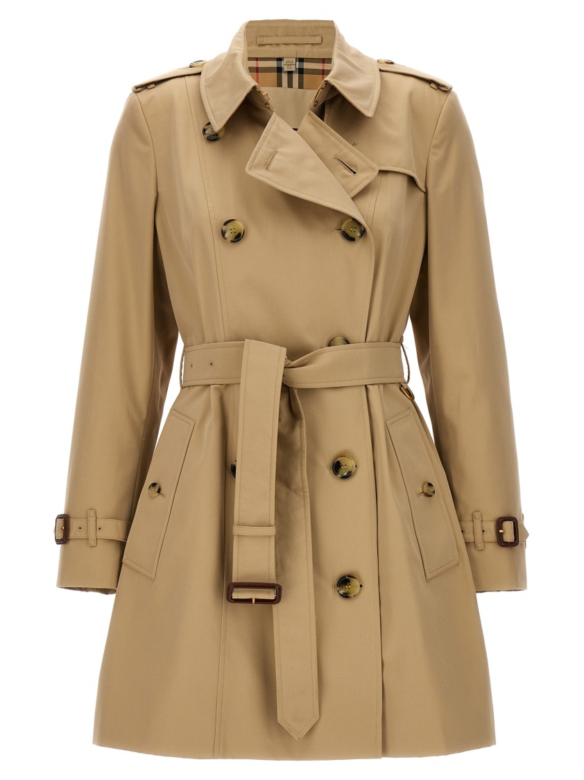 Burberry Cotton Gabardine Trench Coat In Brown