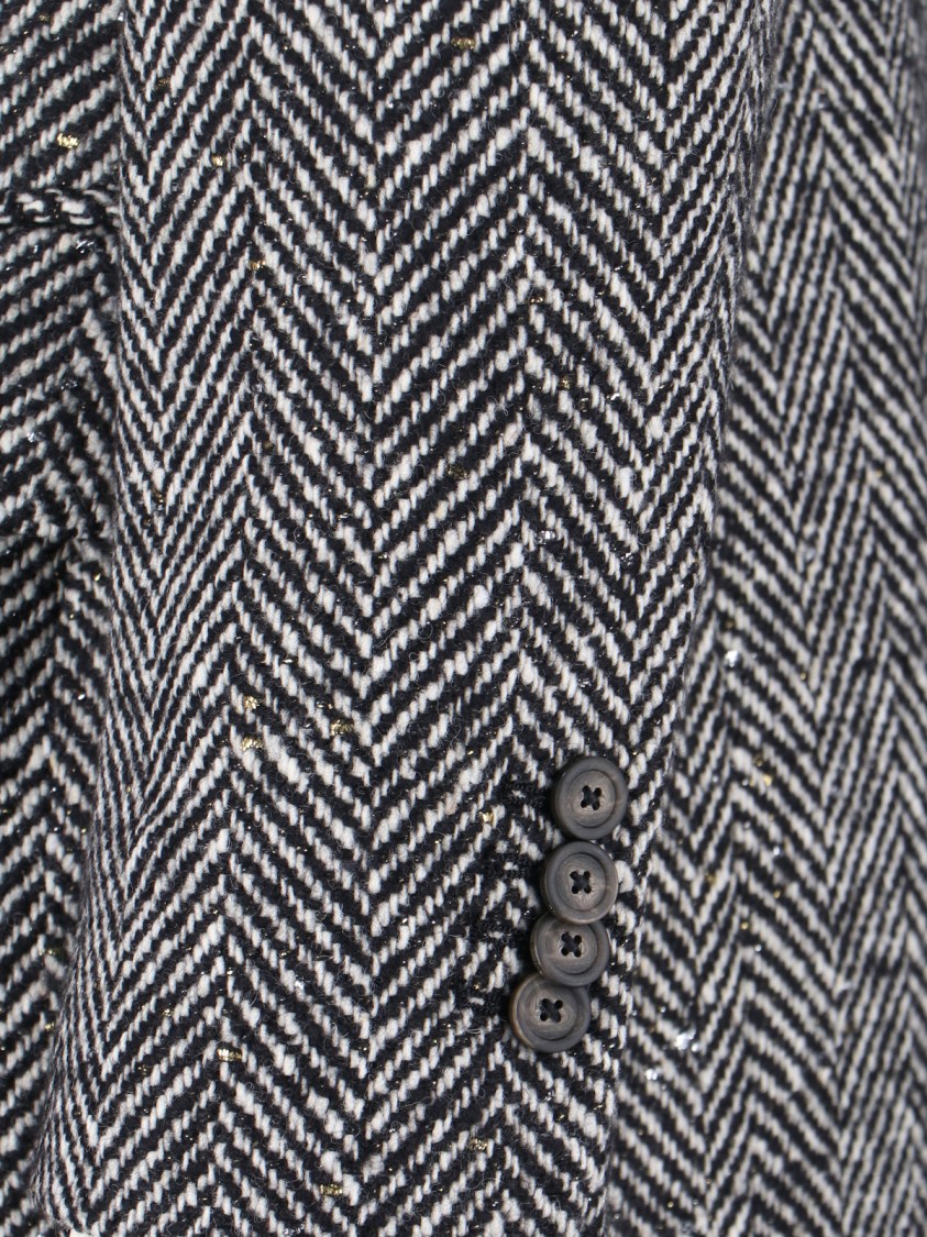Tagliatore Buttoned Longline Jacket Notched Lapels In Gray