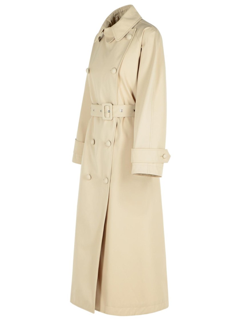 Dolce & Gabbana 'over' Beige Polyester Blend Trench Coat In Neutrals