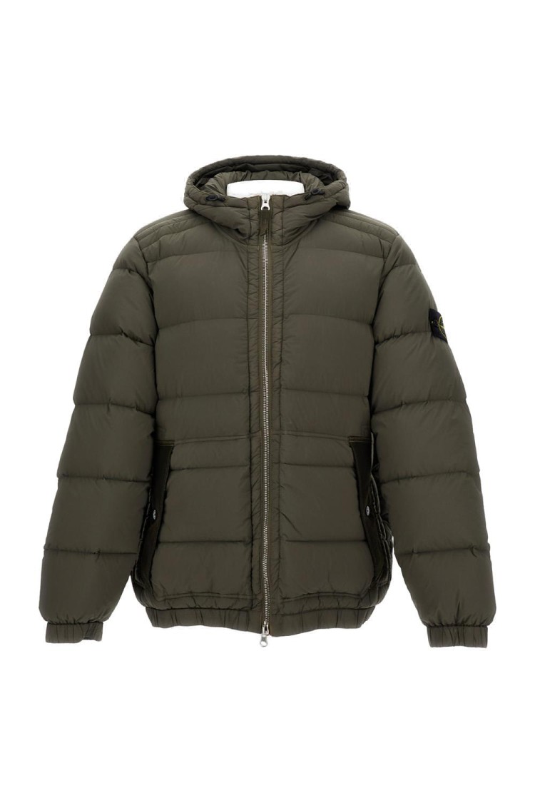 Stone Island Oversized Green Puffer Jacket In Green