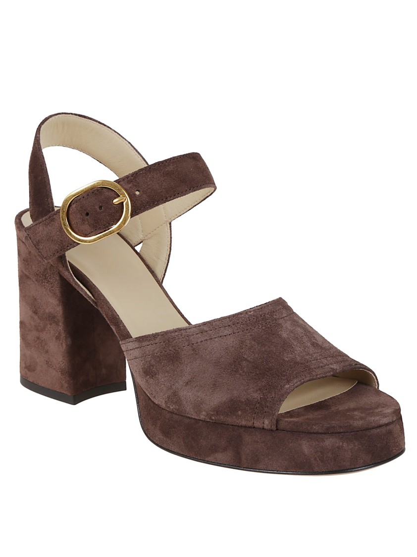 Valentino Fawcette Suede Platform Sandals With 100mm Heel In Brown