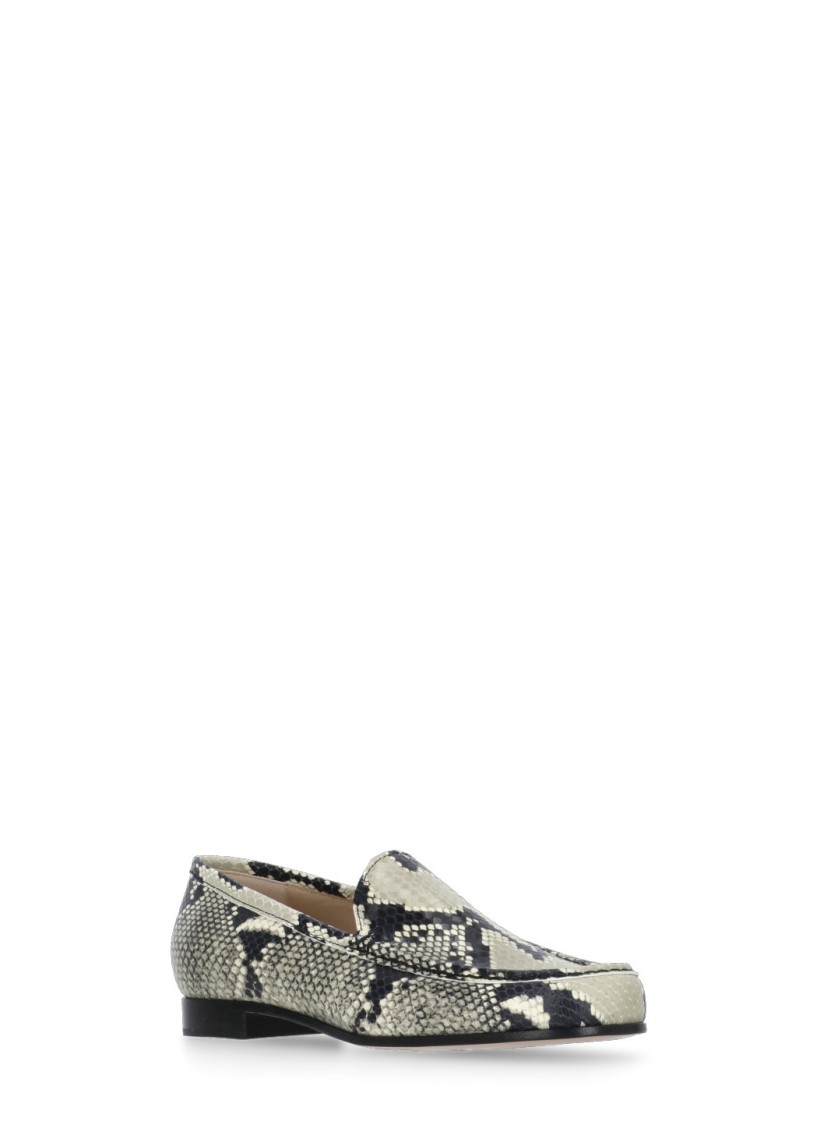 Fabiana Filippi Python Effect Loafers In Green