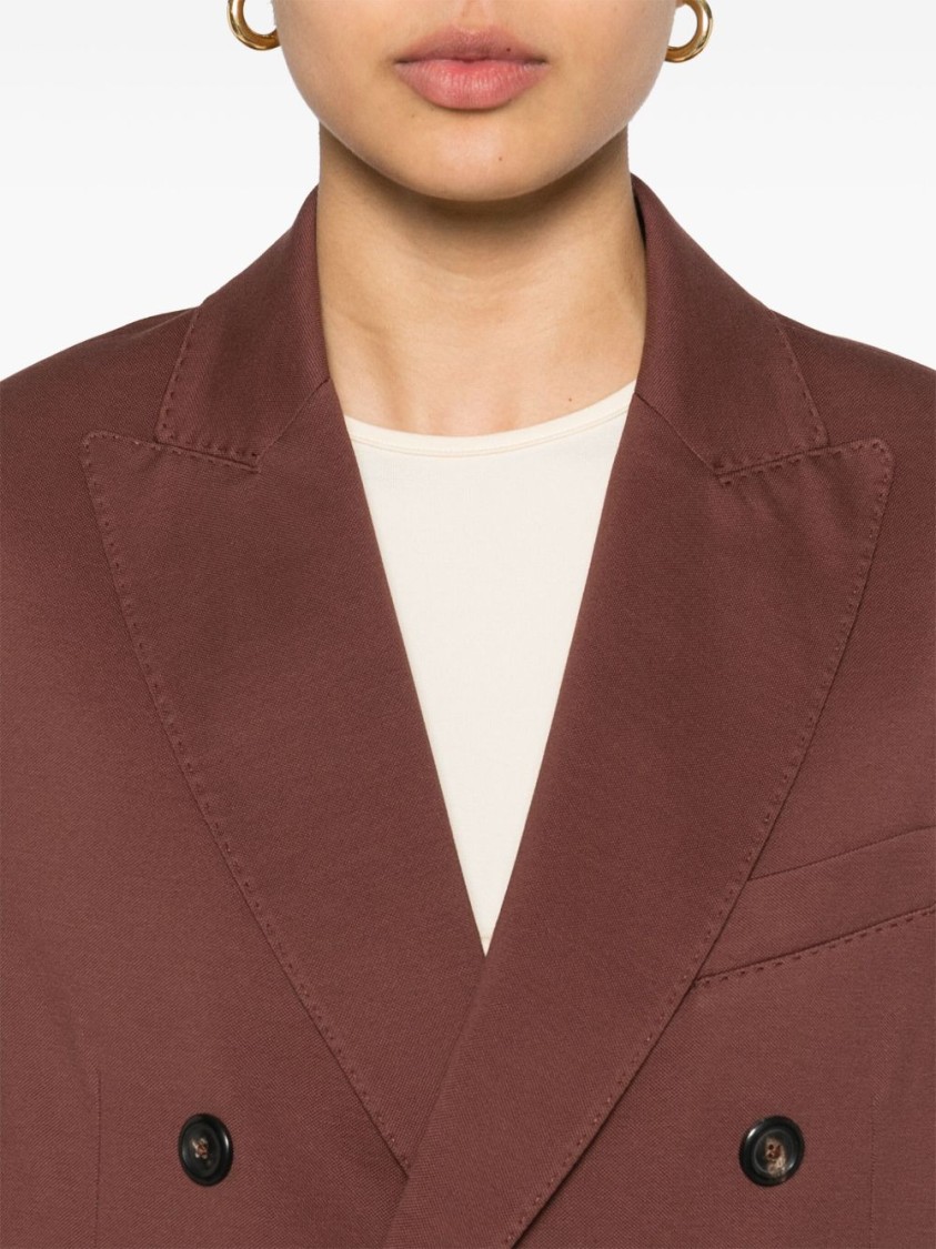 Circolo 1901 Blazer Doppiopetto In Misto Cotone Marrone