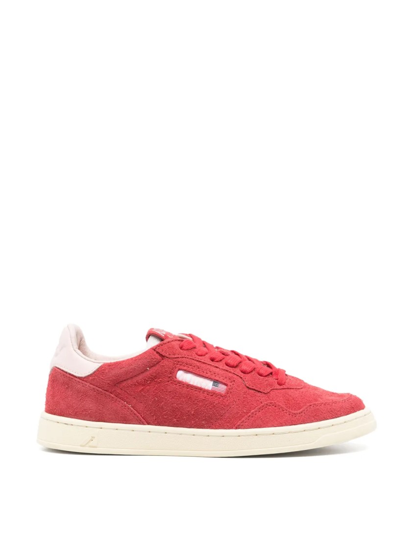 Autry Medalist Flat Low Sneakers In Burgundy
