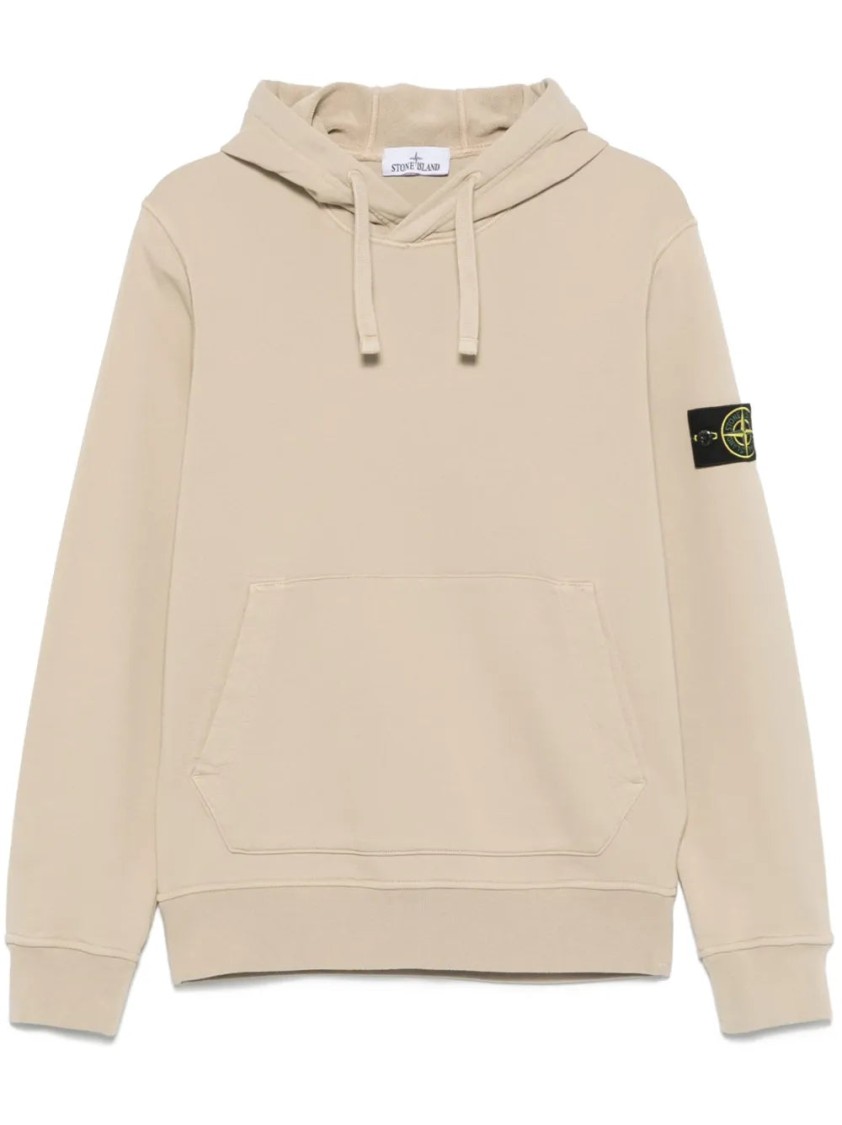 Shop Stone Island Compass-badge Hoodie In Neutrals