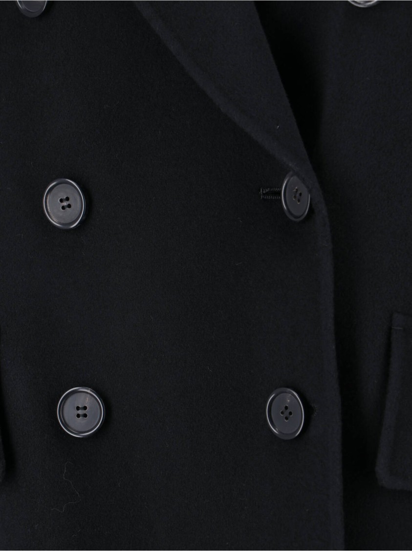 Max Mara Double-breasted Tailored Blazer With Notched Lapel In Blue