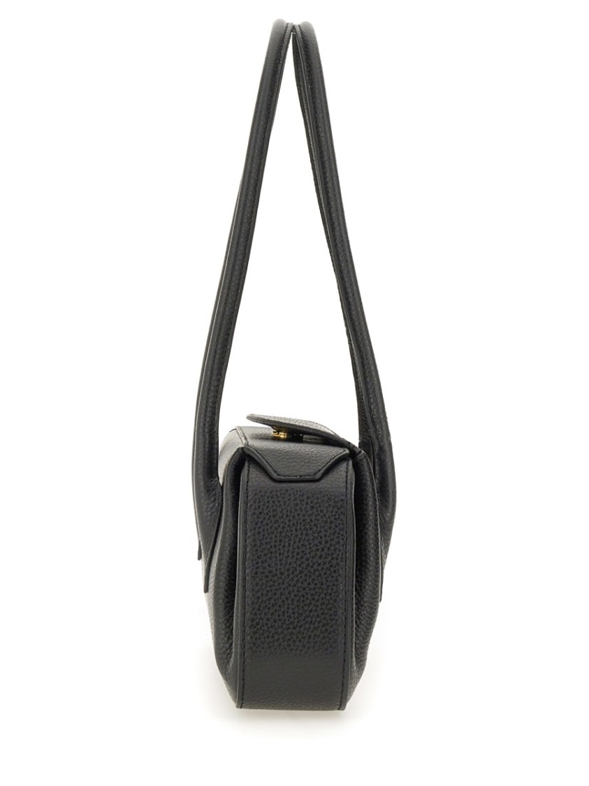 Yuzefi Structured Pebbled Texture Shoulder Bag In Black