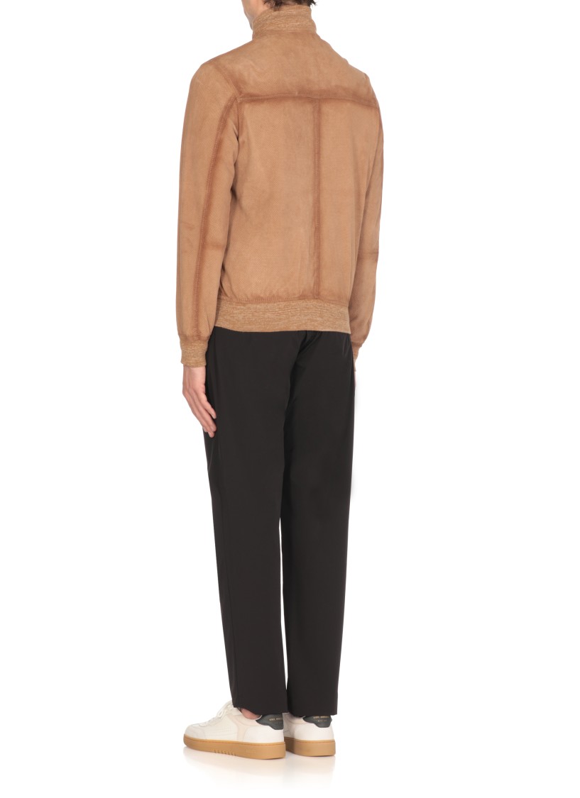 Shop The Jack Leathers Beige Quentin Perfo Leather Jacket