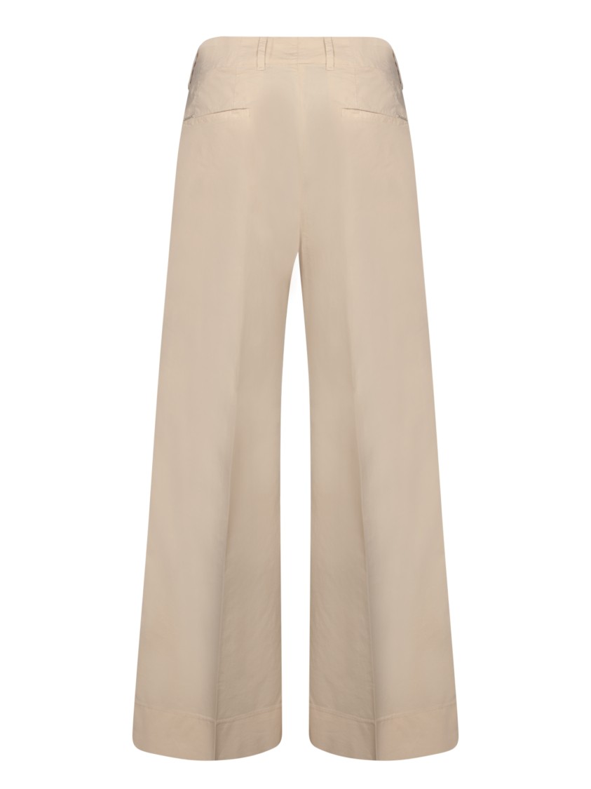 Incotex Wide-cut Beige Trousers With Zip
