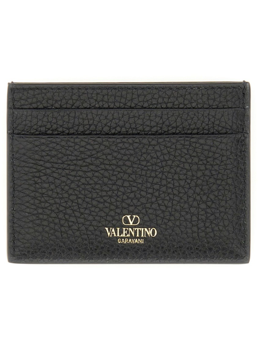 Valentino Rockstud Leather Card Holder