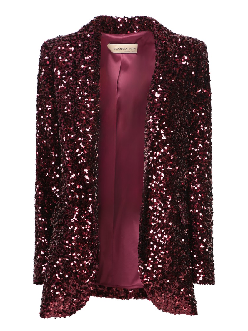 BLANCA VITA BLANCA VITA BORDEAUX OVERSIZED JACKET