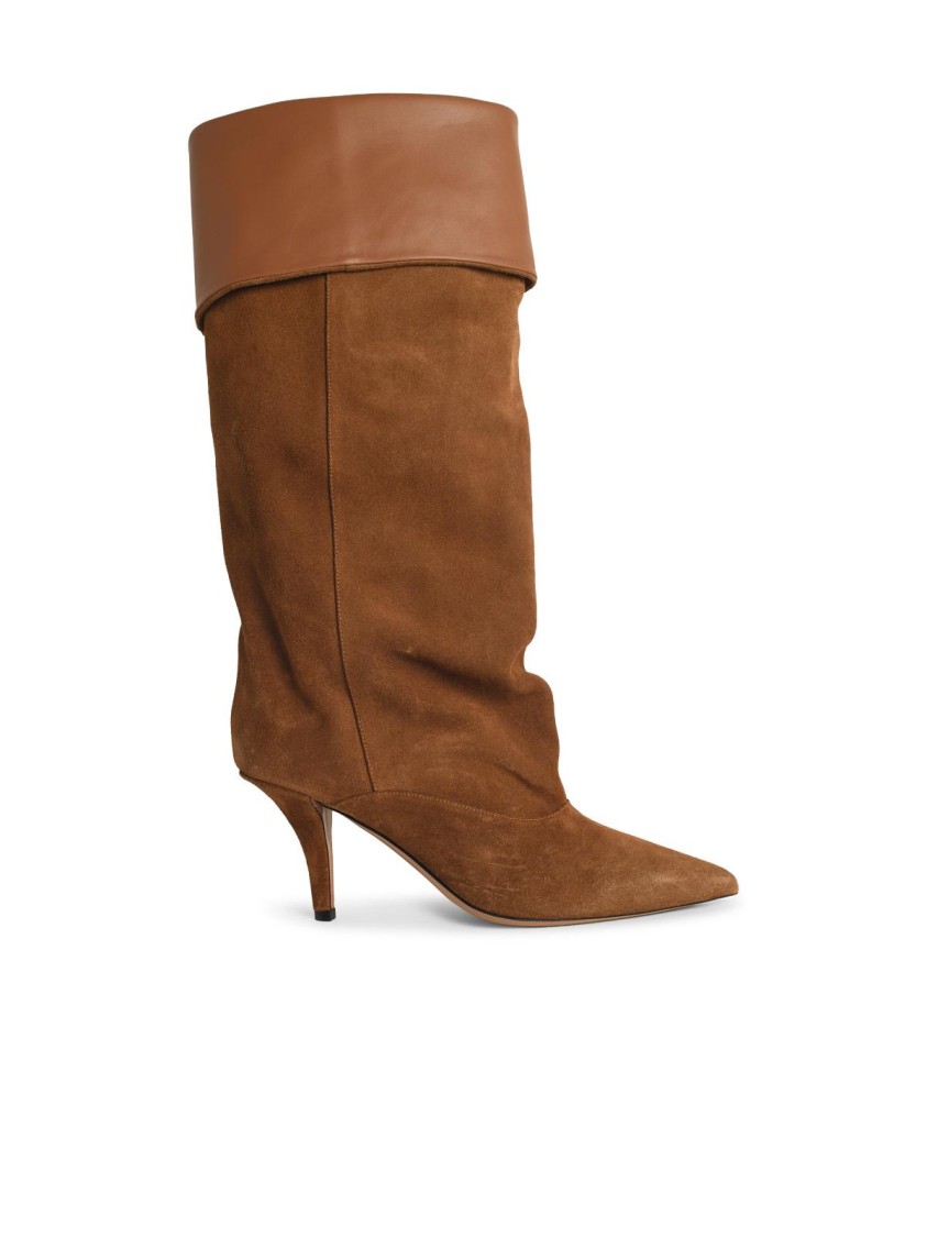 Paris Texas Ines Reverse 75' Suede Cognac Boots In Brown