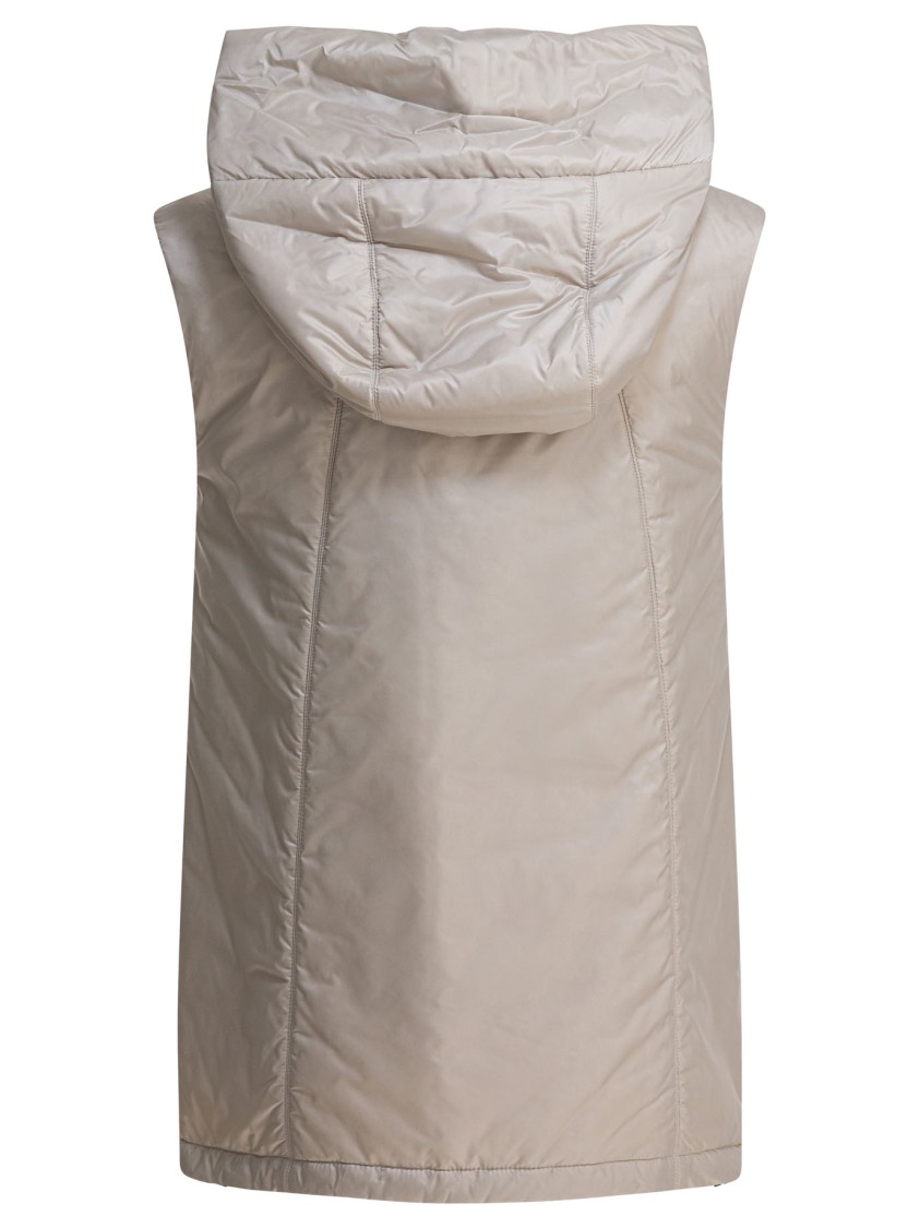 Max Mara Beige Padded Sleeveless Jacket In Gray