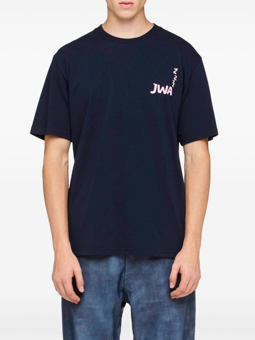 Jw Anderson J. W. Anderson Blue Relaxed Fit Crew Neck T-shirt In Black