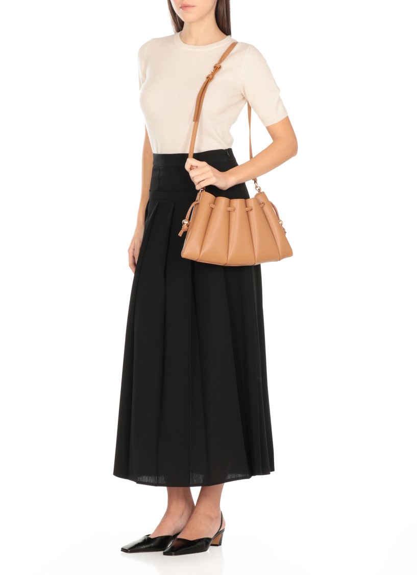 Themoirè Brown Vegan Leather Dafne Bottalato Shoulder Bag In Brown