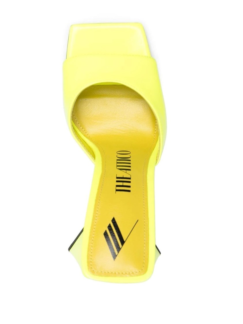Attico The  Devon Slip-on Square-toe Mules In Yellow