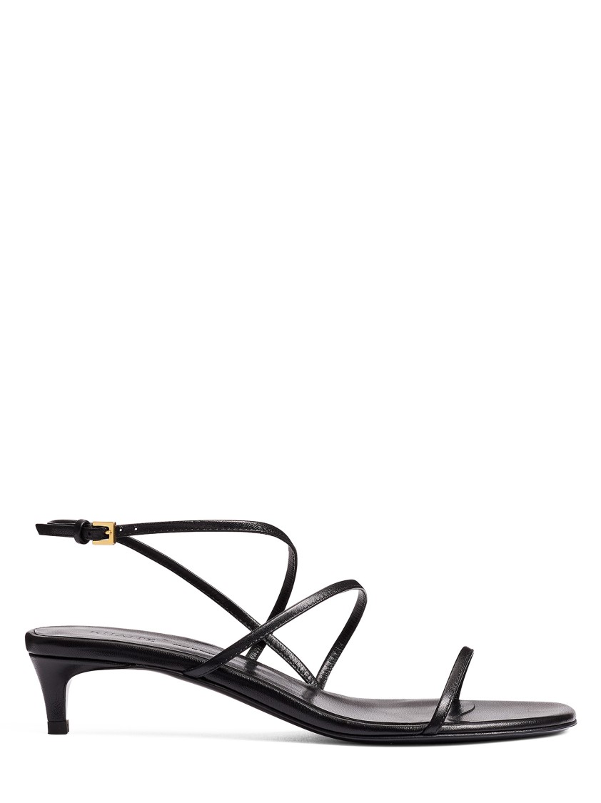 Khaite Loop Kitten Heel Sandal Red Wine In Black