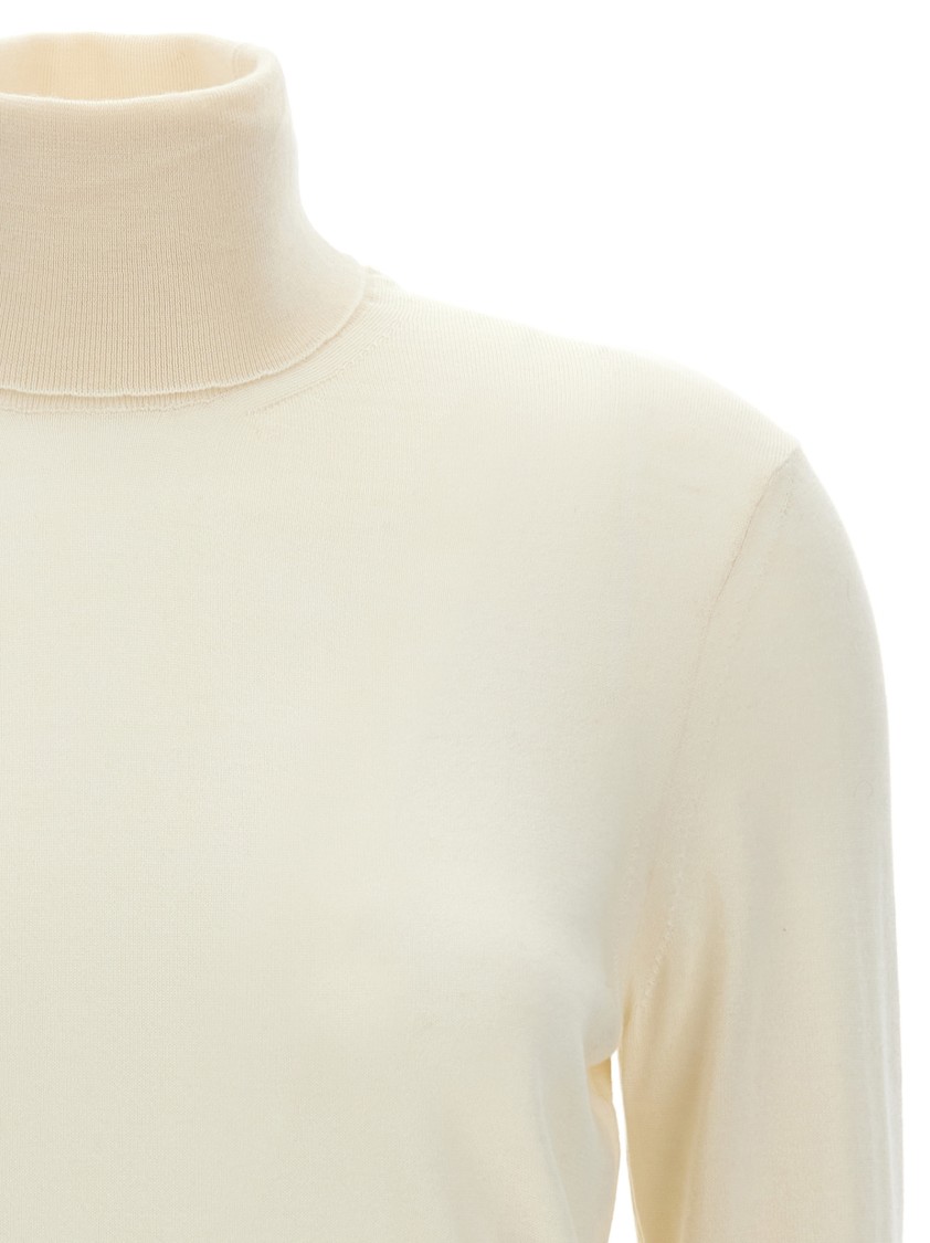 Tom Ford Silk Cashmere Turtleneck Sweater In Neutral