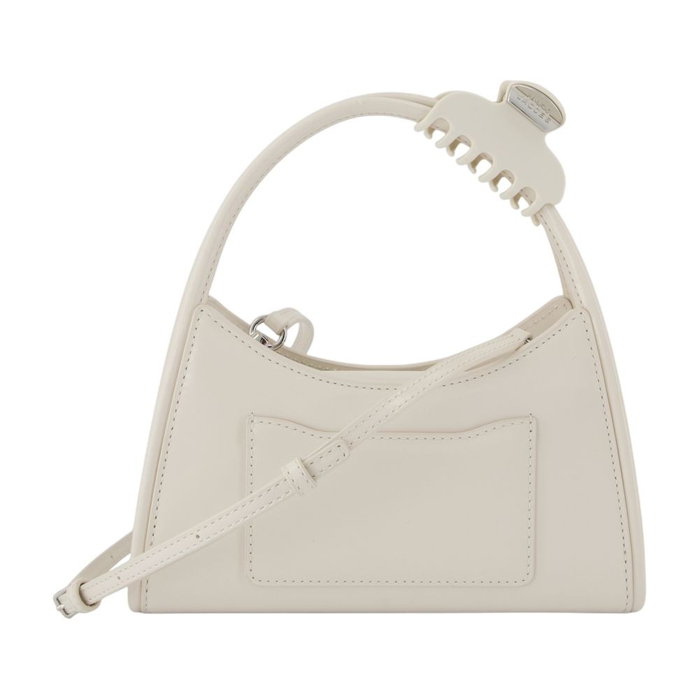 Marc Jacobs Glam Claw Clip Leather Crossbody Bag In White