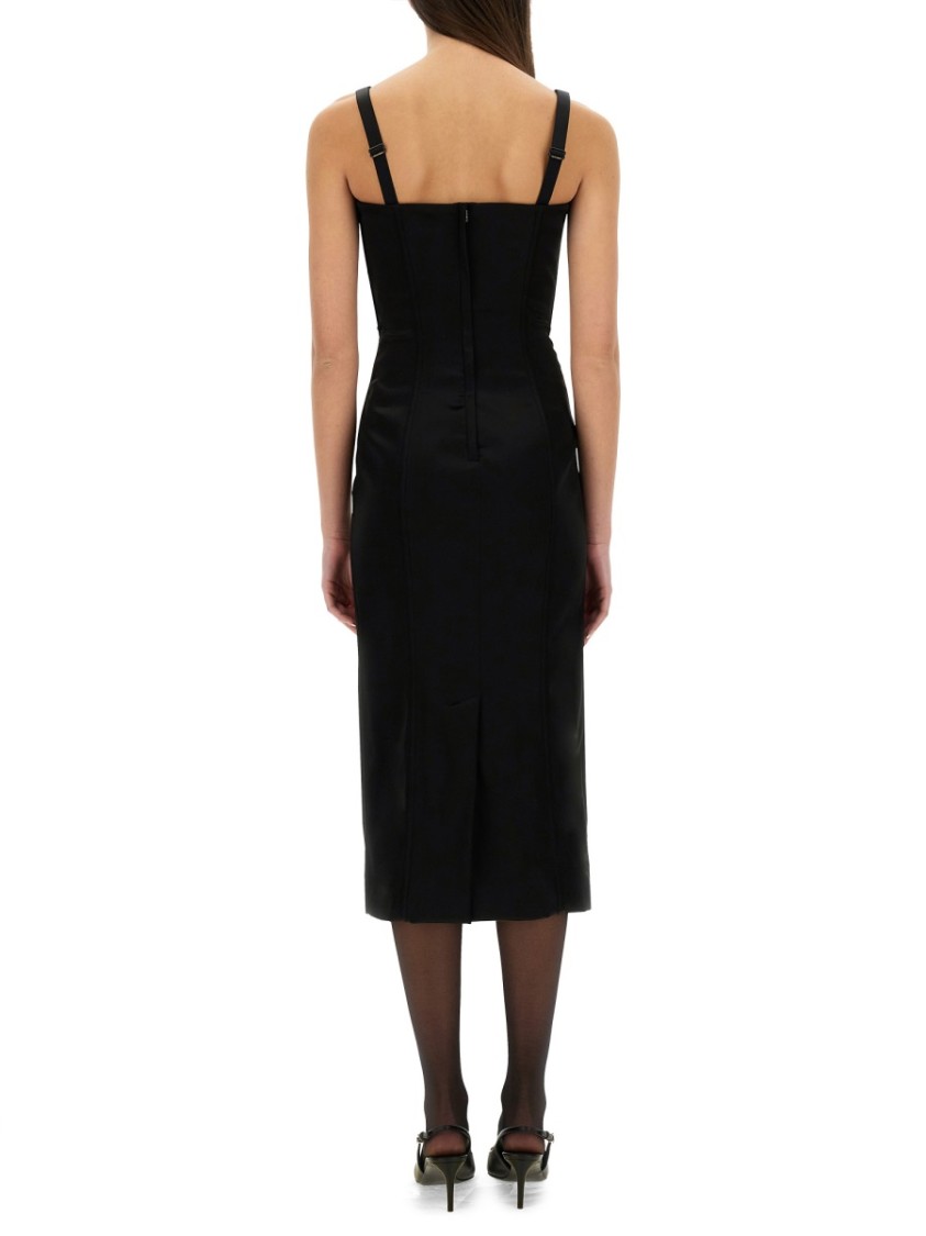 DOLCE & GABBANA DOLCE & GABBANA BUSTIER LONGUETTE DRESS WITH BRA