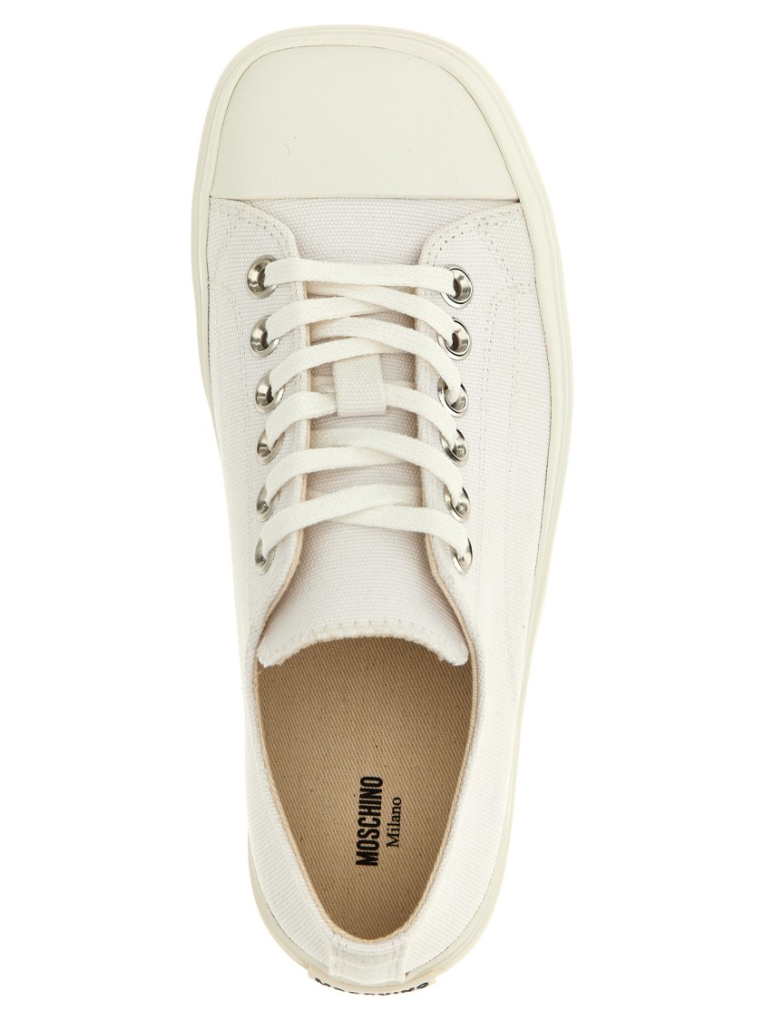 Moschino Women Canvas Sneakers In White