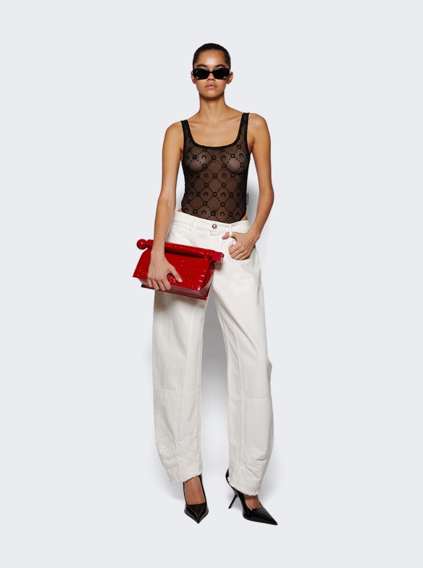 Shop Jacquemus La Pochette Rond Carre In Red